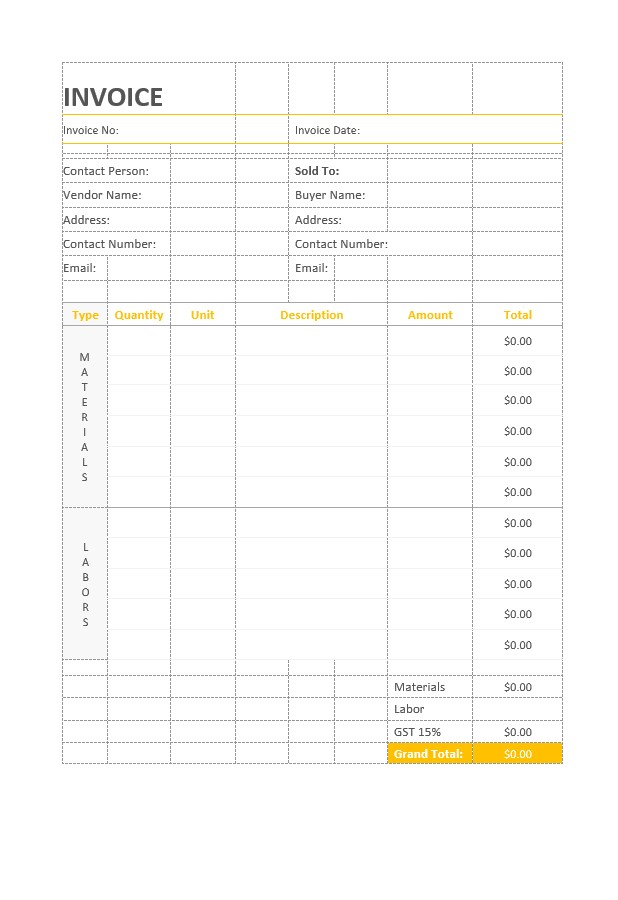 Painting Invoice Template PSD template